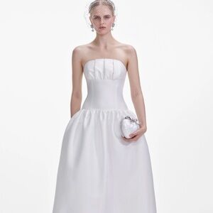 Strapless White Bridal Ball Gown Dress